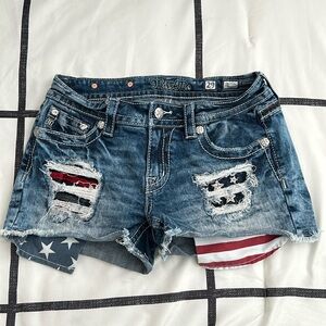 American flag Jean miss me shorts